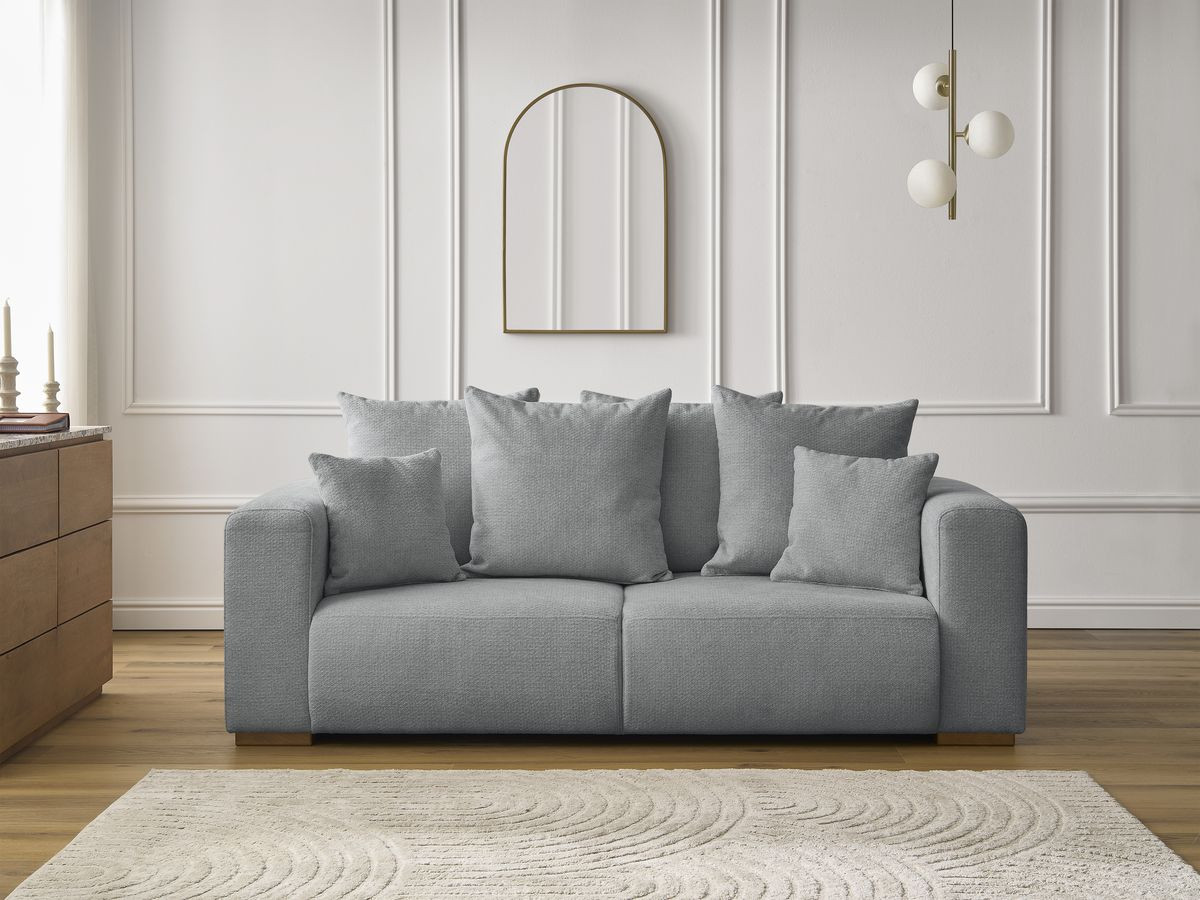 Canapé droit 2 places SIDONIE chiné gris foncé — vue 5