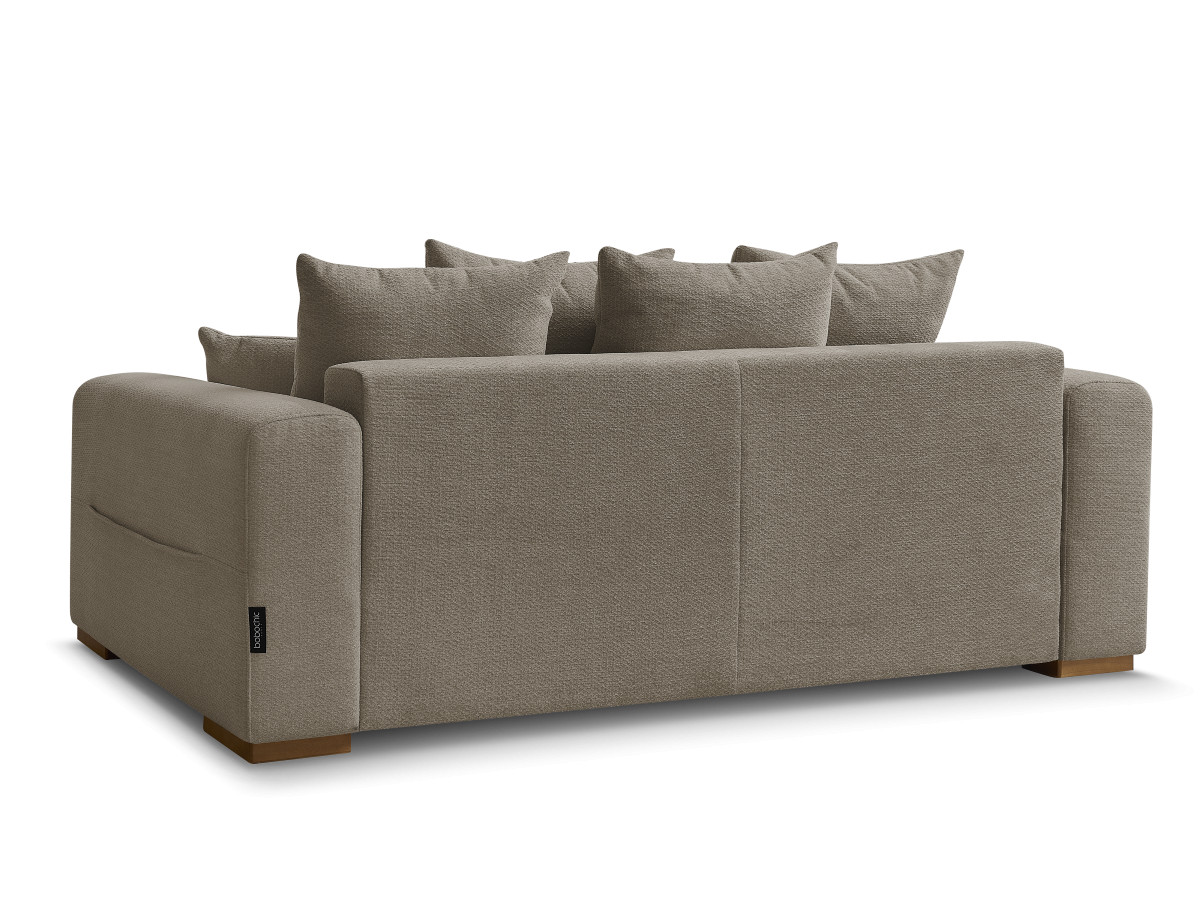 Canapé d'angle fixe EVEREST tissu chiné - Orange - Angle droit - 10 coussins