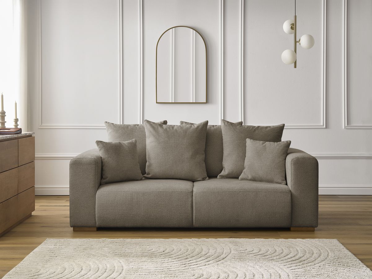 Canapé droit 2 places SIDONIE chiné taupe — vue 5