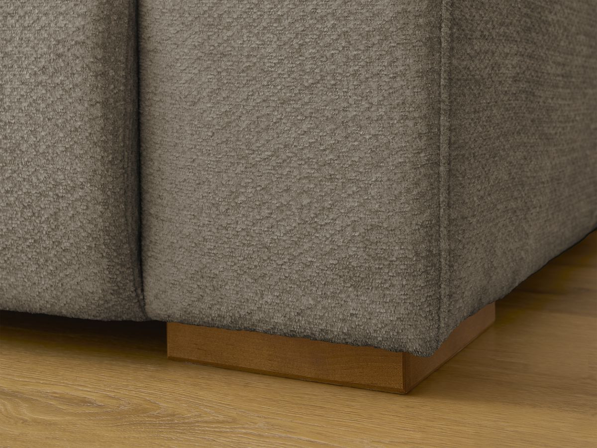 Canapé d'angle fixe EVEREST tissu chiné - Orange - Angle droit - 10 coussins