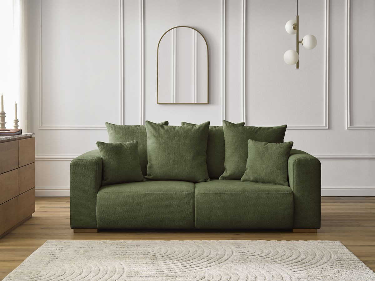 Canapé droit 2 places SIDONIE chiné vert — vue 5