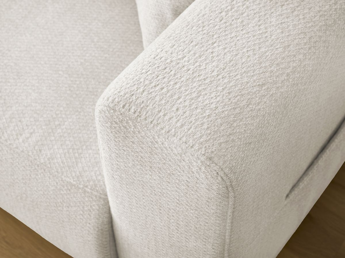 Canapé d'angle fixe EVEREST tissu chiné - Orange - Angle droit - 10 coussins