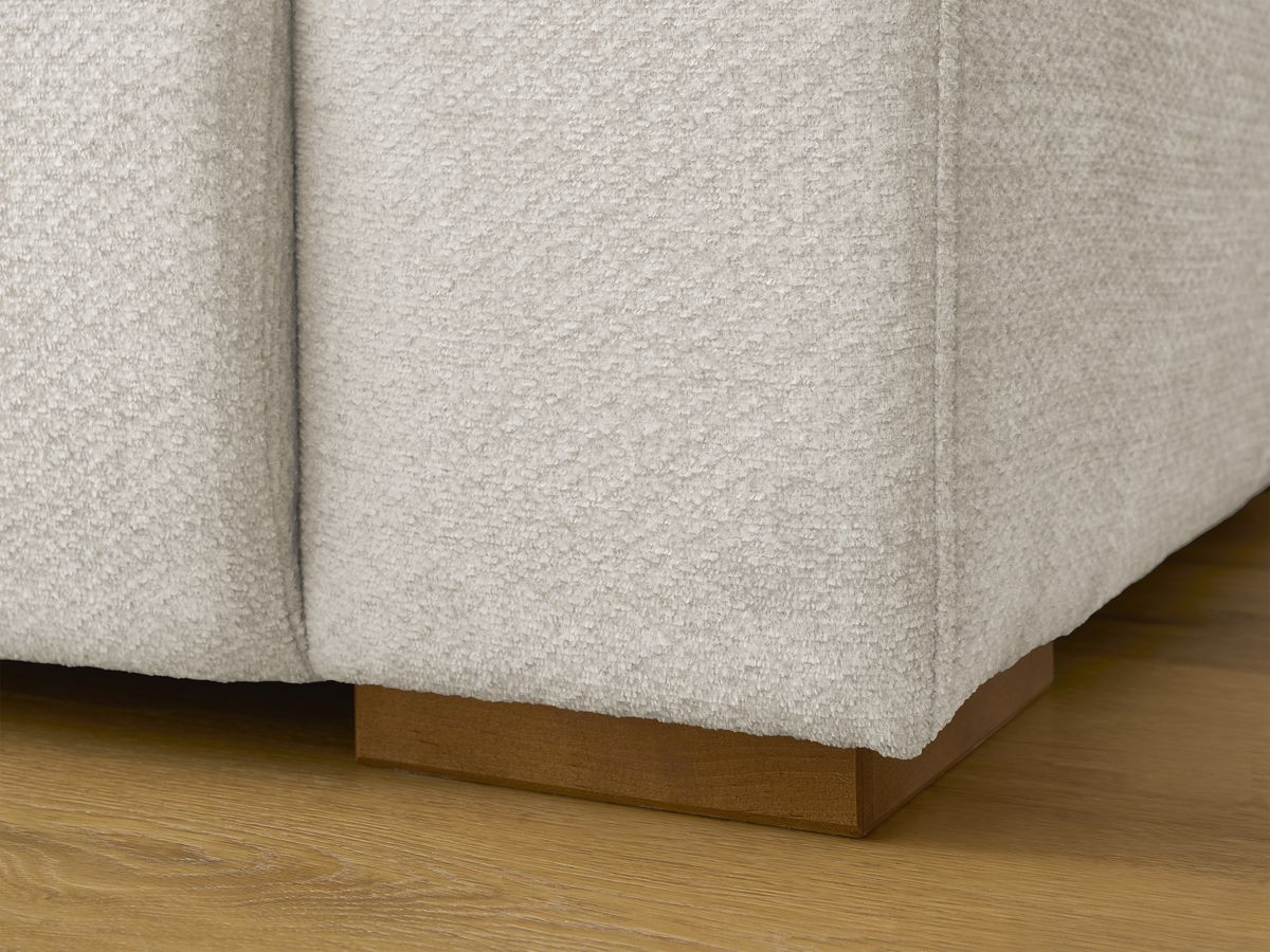 Canapé d'angle fixe EVEREST tissu chiné - Orange - Angle droit - 10 coussins