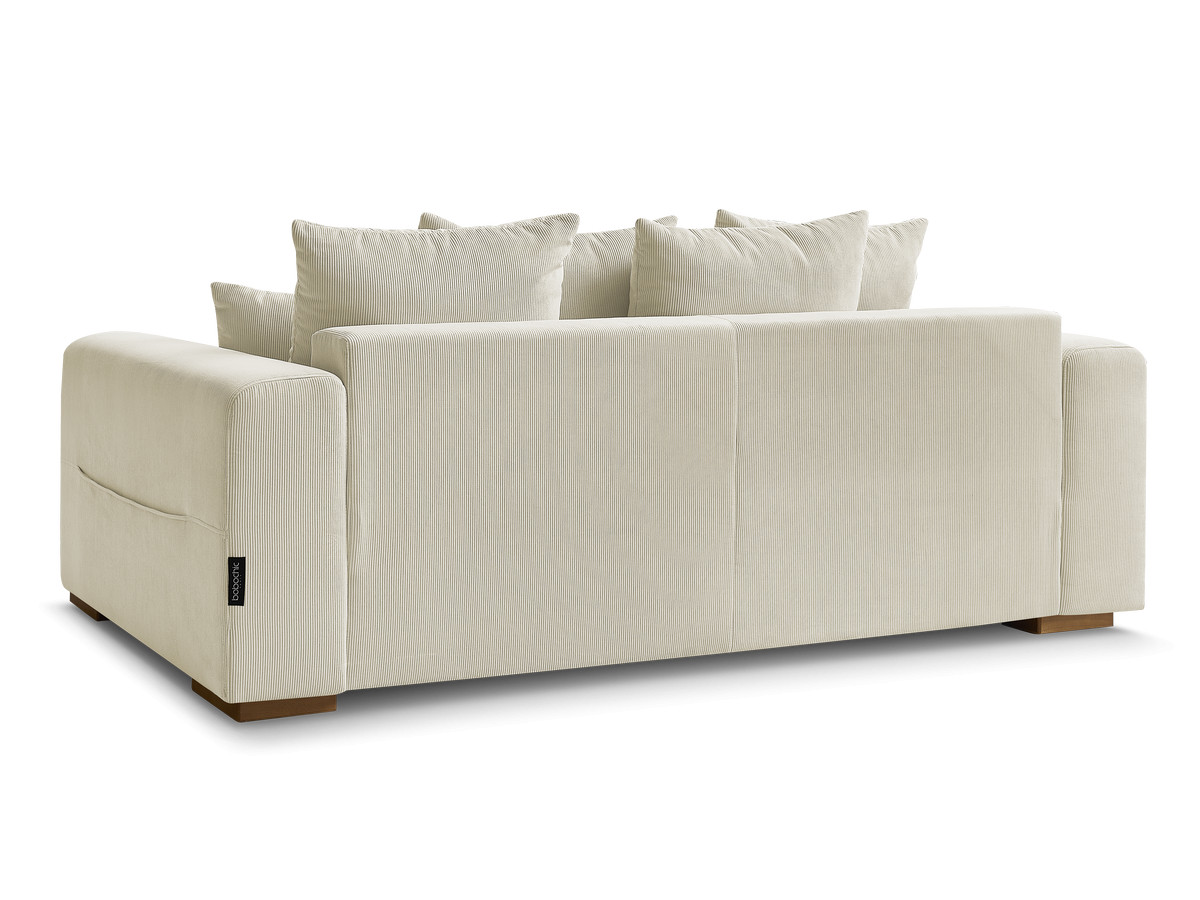 Canapé d'angle fixe EVEREST tissu chiné - Orange - Angle droit - 10 coussins
