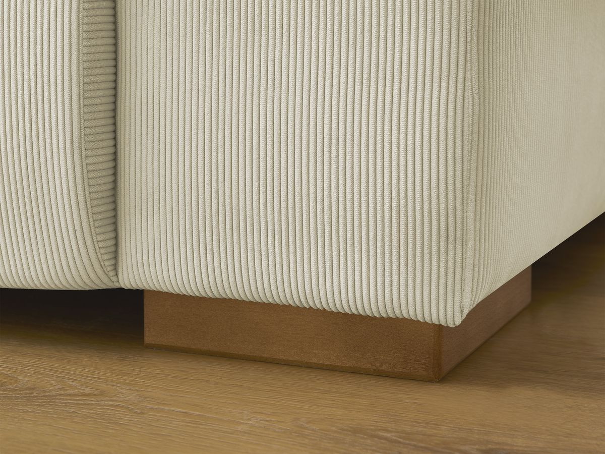 Canapé d'angle fixe EVEREST tissu chiné - Orange - Angle droit - 10 coussins