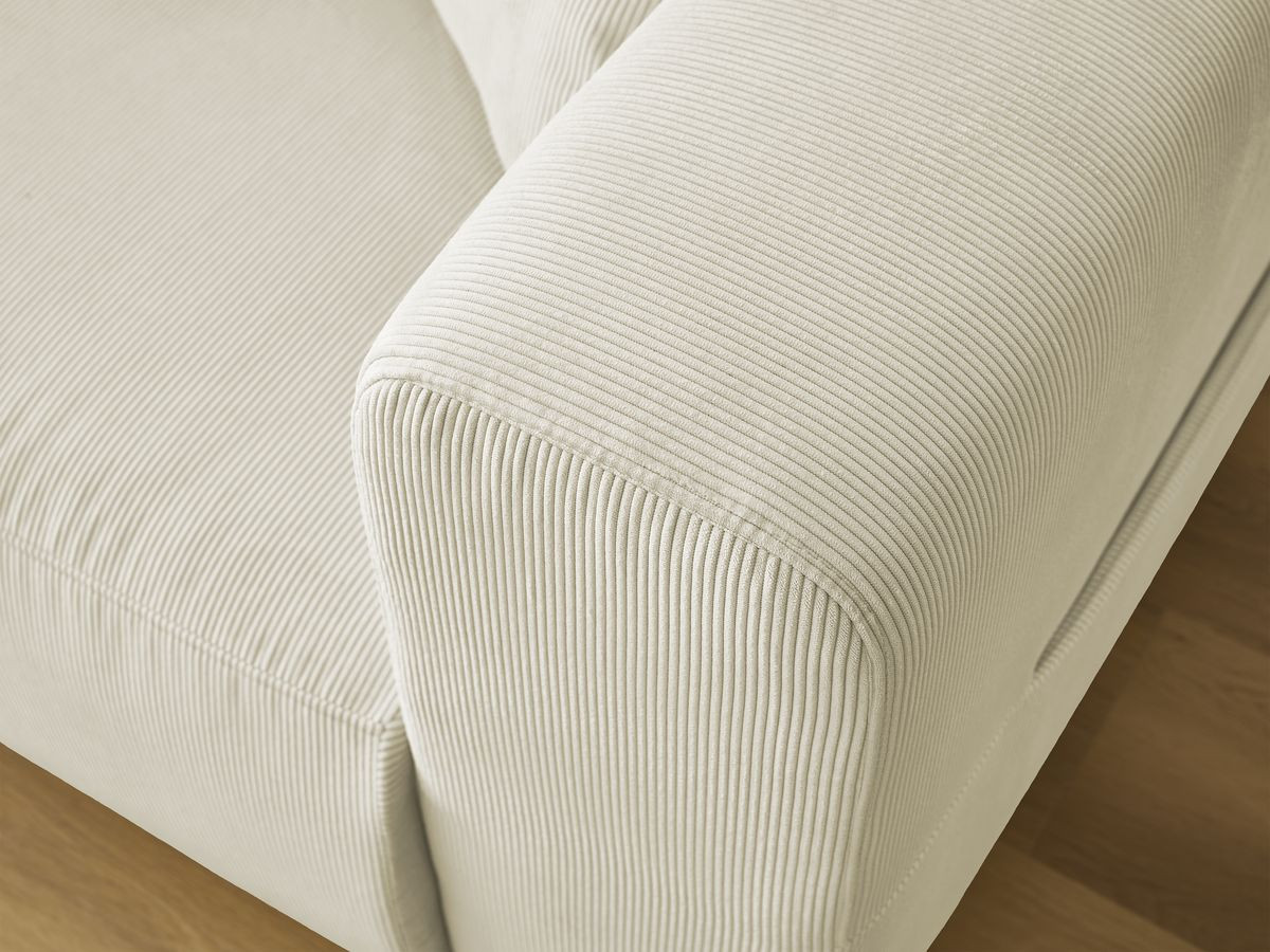 Canapé d'angle fixe EVEREST tissu chiné - Orange - Angle droit - 10 coussins