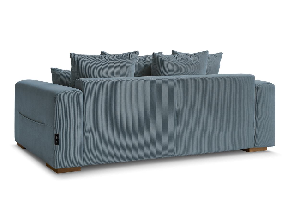 Canapé d'angle fixe EVEREST tissu chiné - Orange - Angle droit - 10 coussins