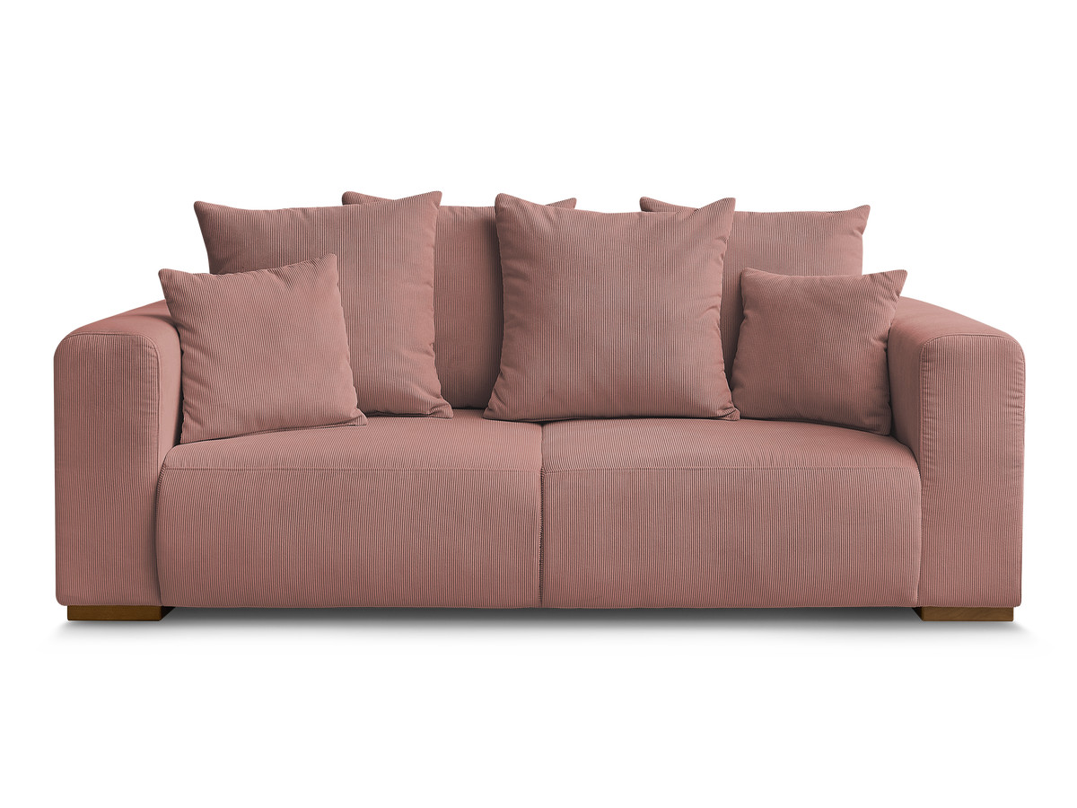 Canapé d'angle fixe EVEREST tissu chiné - Orange - Angle droit - 10 coussins