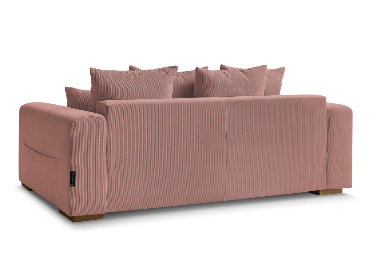Canapé d'angle fixe EVEREST tissu chiné - Orange - Angle droit - 10 coussins