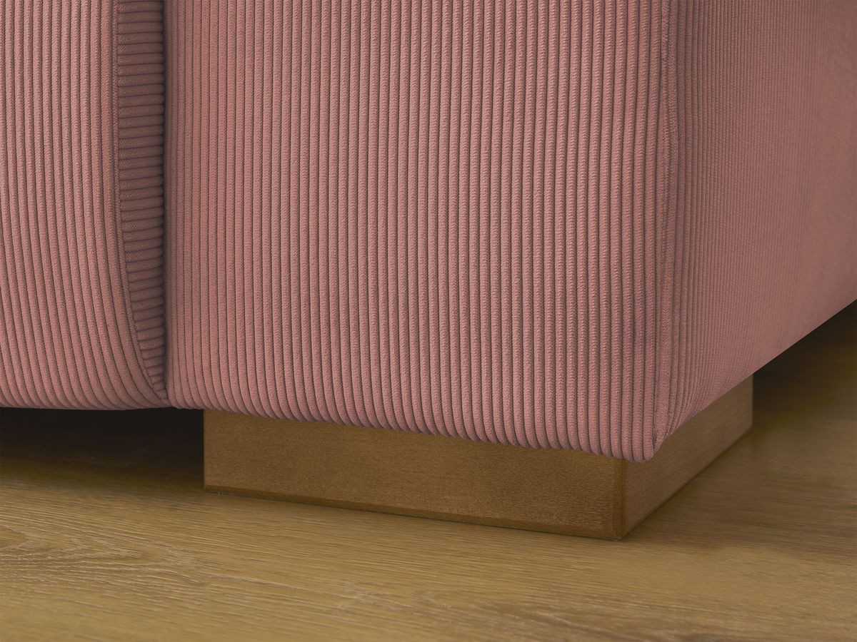 Canapé d'angle fixe EVEREST tissu chiné - Orange - Angle droit - 10 coussins