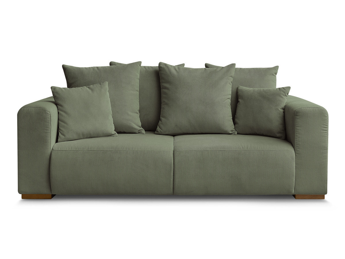 Canapé d'angle fixe EVEREST tissu chiné - Orange - Angle droit - 10 coussins