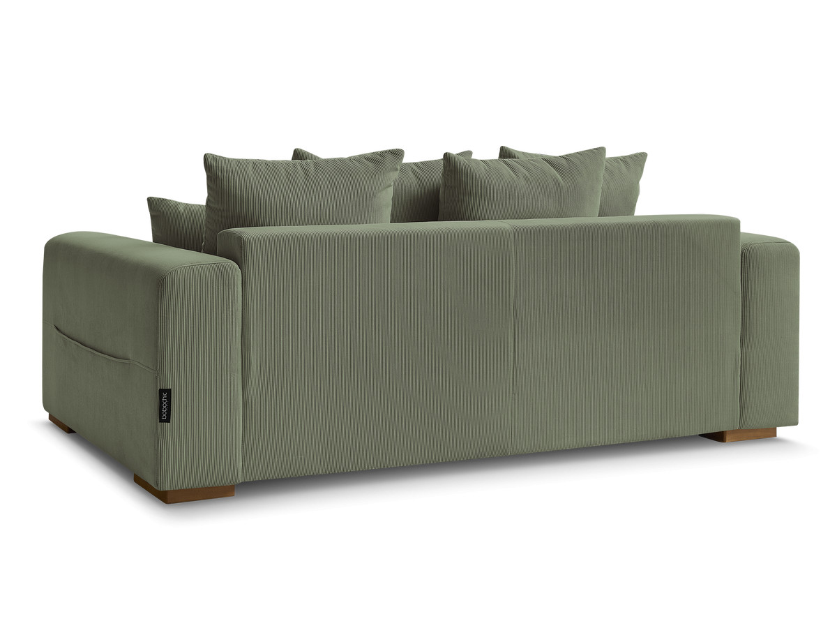 Canapé d'angle fixe EVEREST tissu chiné - Orange - Angle droit - 10 coussins