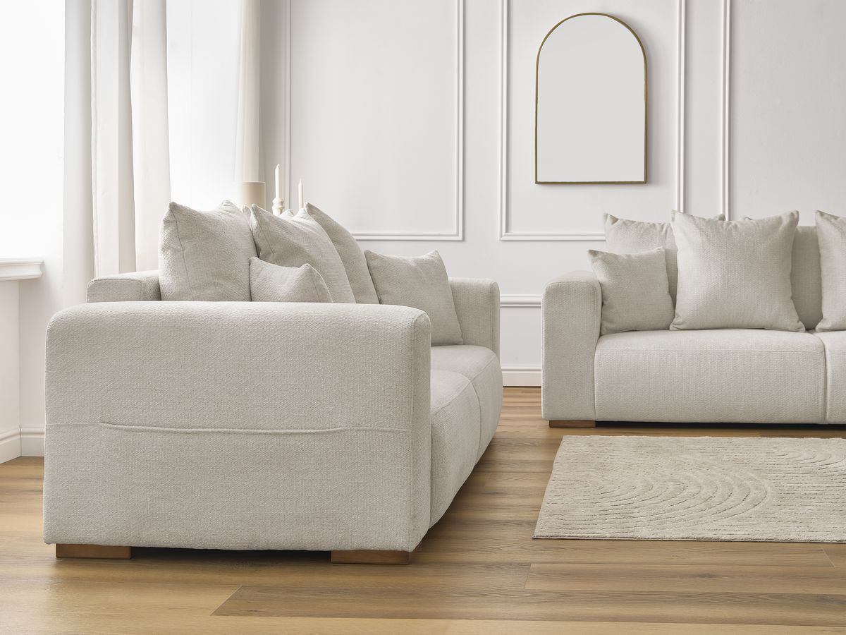Ensemble canapé droit fixe 3 + 2 places SIDONIE tissu chiné