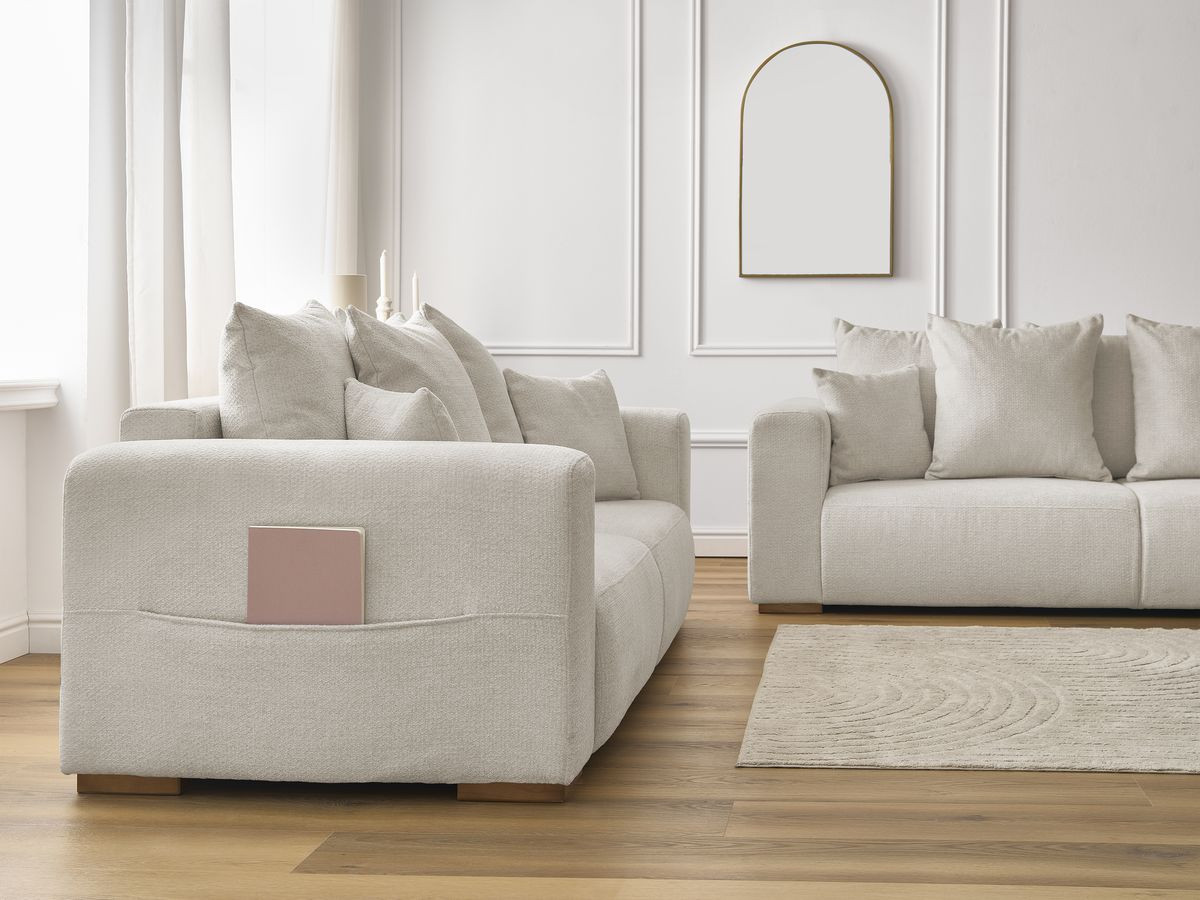 Ensemble canapé droit fixe 3 + 2 places SIDONIE tissu chiné