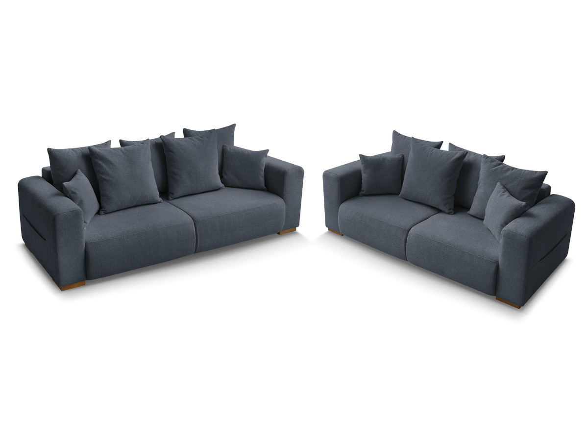 Ensemble canapé droit fixe 3 + 2 places SIDONIE tissu chiné