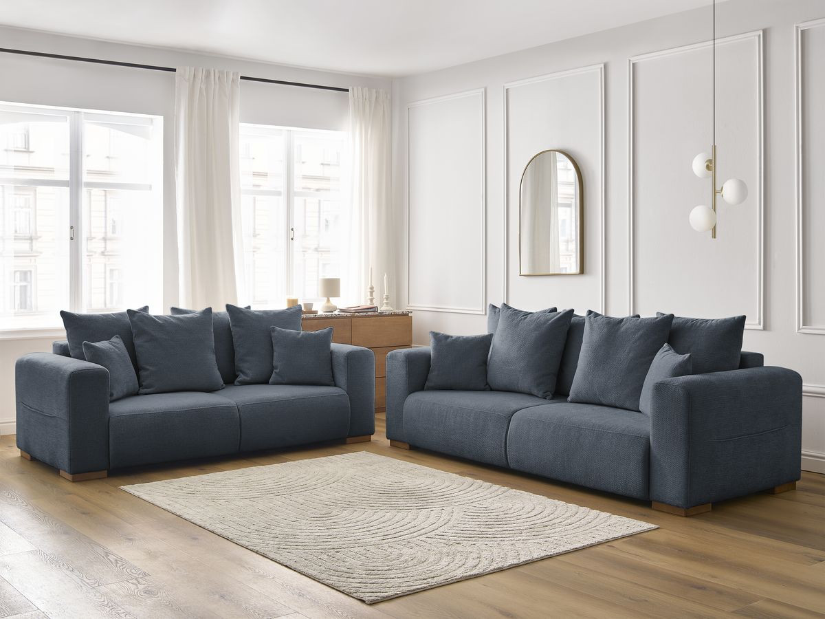 Ensemble canapé droit fixe 3 + 2 places SIDONIE tissu chiné