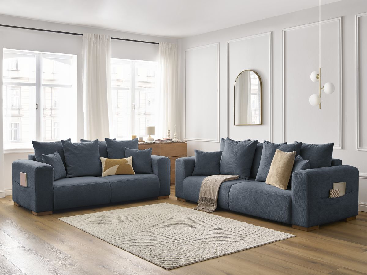 Ensemble canapé droit fixe 3 + 2 places SIDONIE tissu chiné