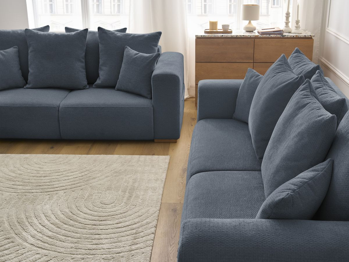Ensemble canapé droit fixe 3 + 2 places SIDONIE tissu chiné