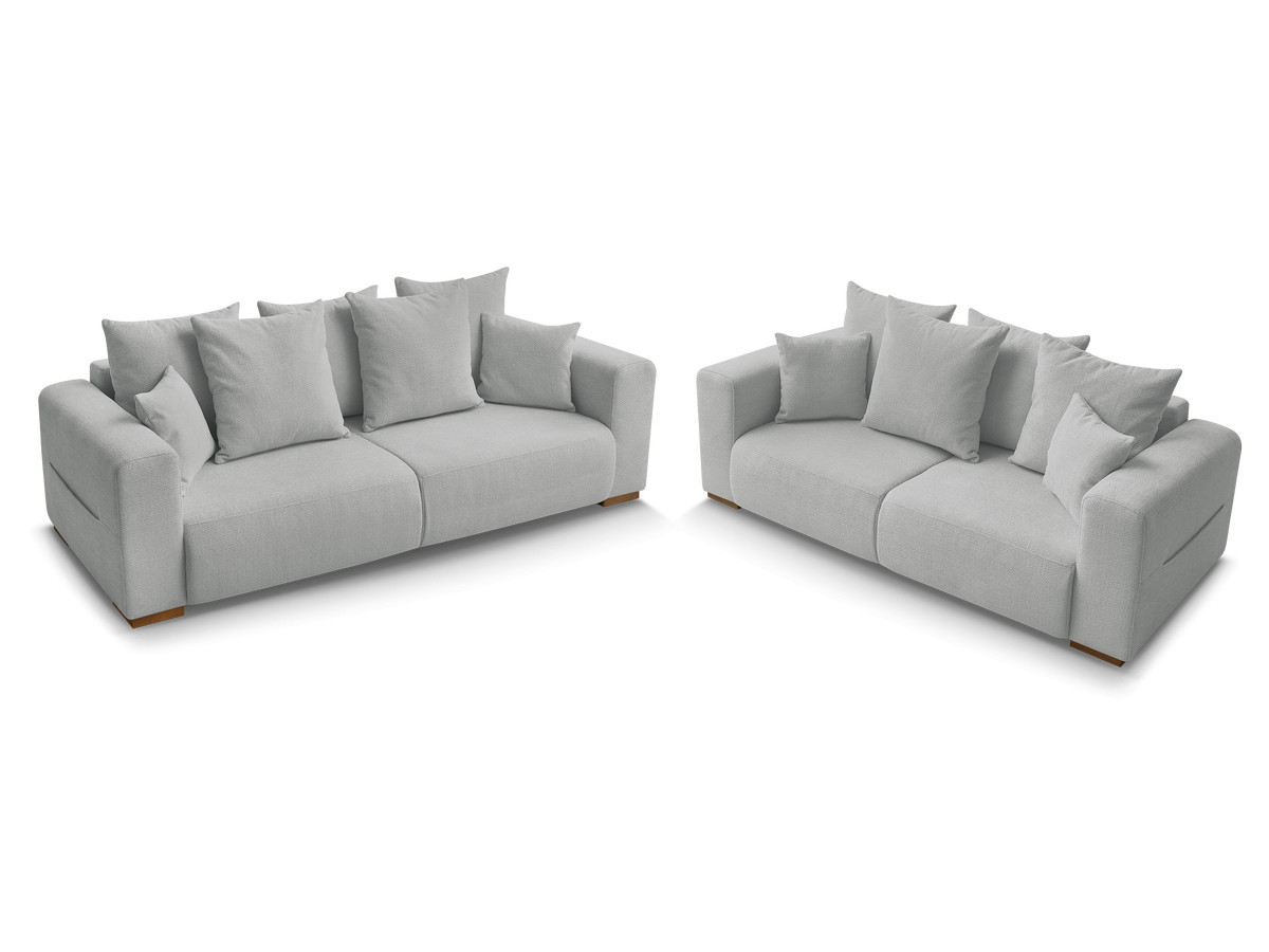 Ensemble canapé droit fixe 3 + 2 places SIDONIE tissu chiné