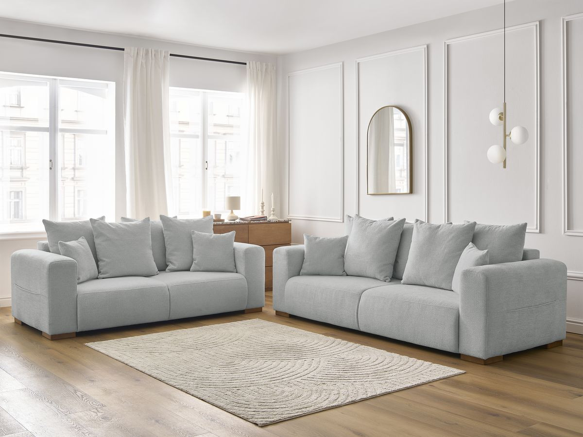 Ensemble canapé droit fixe 3 + 2 places SIDONIE tissu chiné