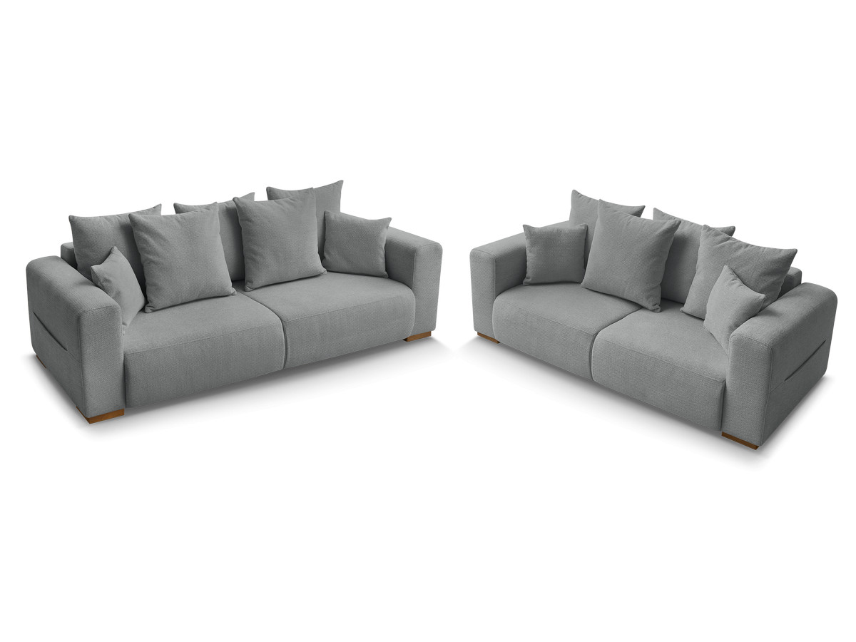 Ensemble canapé droit fixe 3 + 2 places SIDONIE tissu chiné