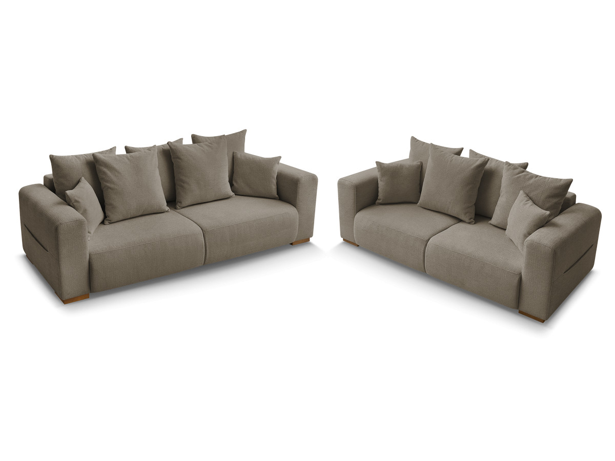 Ensemble canapé droit fixe 3 + 2 places SIDONIE tissu chiné