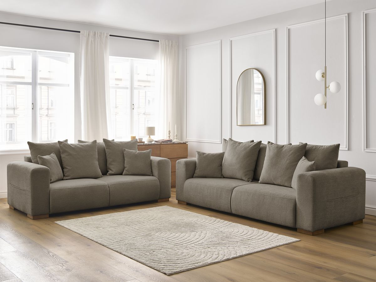 Ensemble canapé droit fixe 3 + 2 places SIDONIE tissu chiné