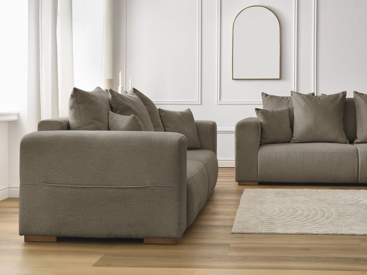 Ensemble canapé droit fixe 3 + 2 places SIDONIE tissu chiné