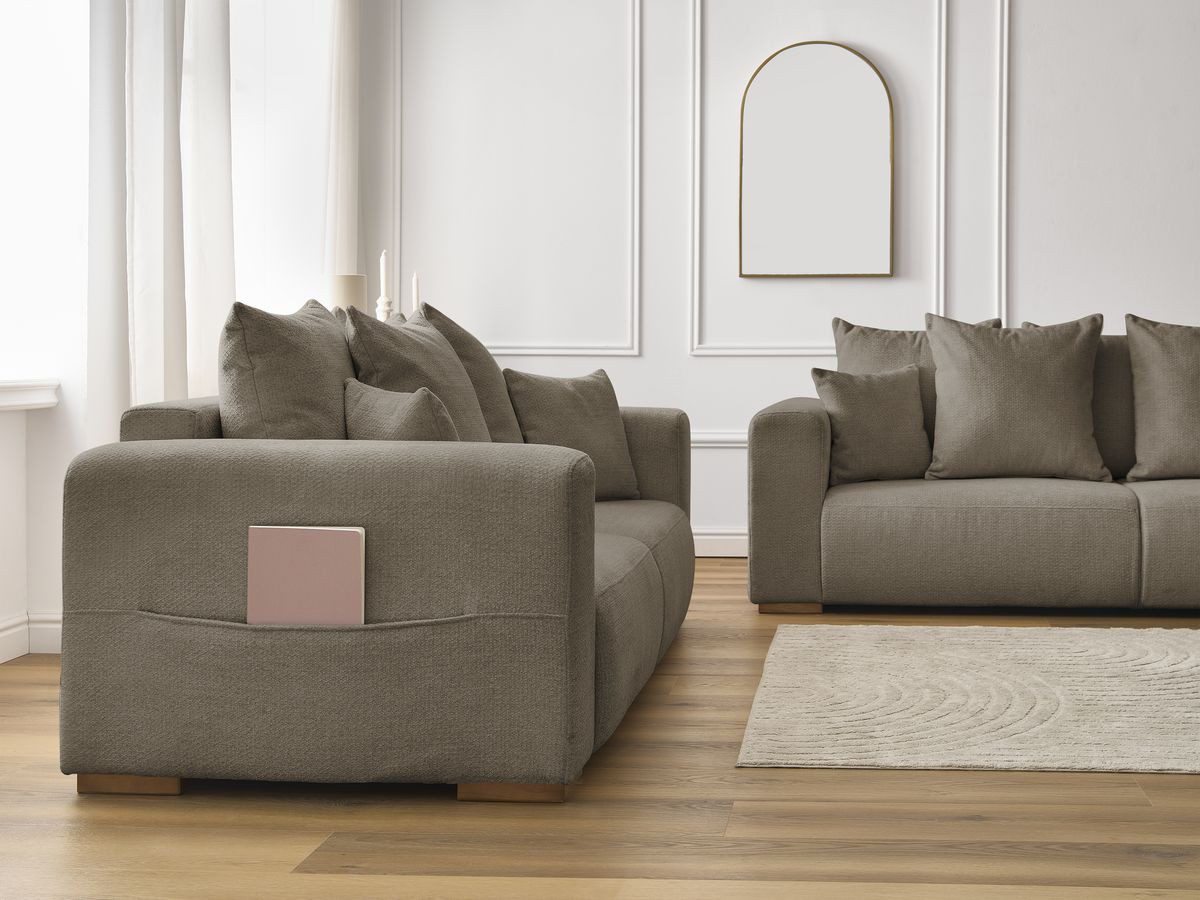 Ensemble canapé droit fixe 3 + 2 places SIDONIE tissu chiné