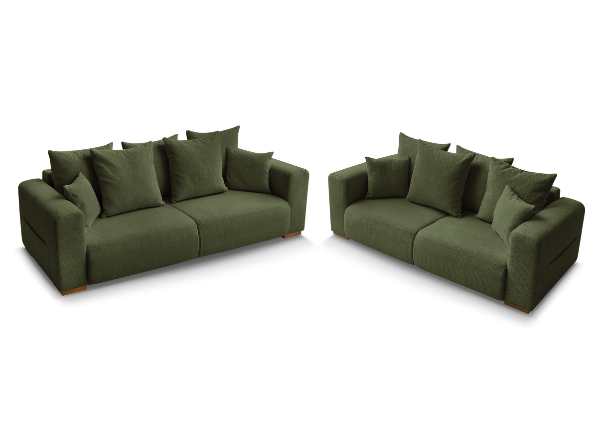 Ensemble canapé droit fixe 3 + 2 places SIDONIE tissu chiné