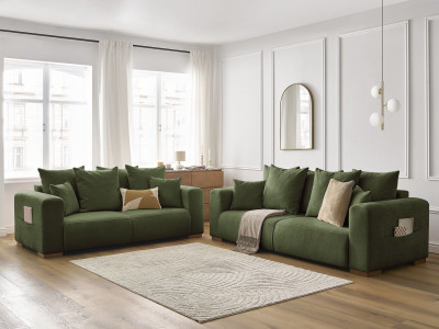 Ensemble canapé droit fixe 3 + 2 places SIDONIE tissu chiné