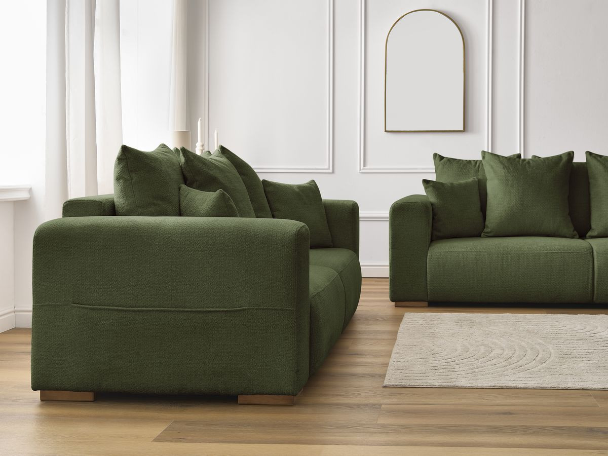 Ensemble canapé droit fixe 3 + 2 places SIDONIE tissu chiné