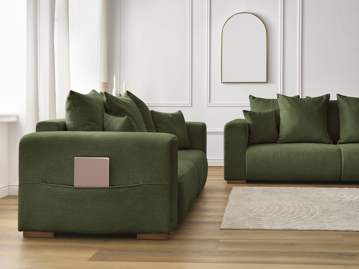 Ensemble canapé droit fixe 3 + 2 places SIDONIE tissu chiné