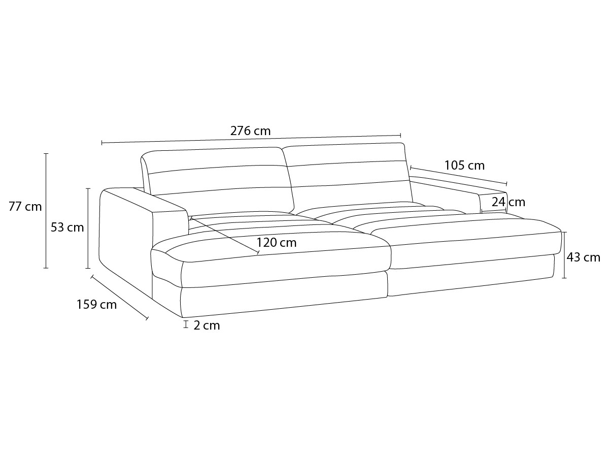 Canapé d'angle fixe EVEREST tissu chiné - Orange - Angle droit - 10 coussins