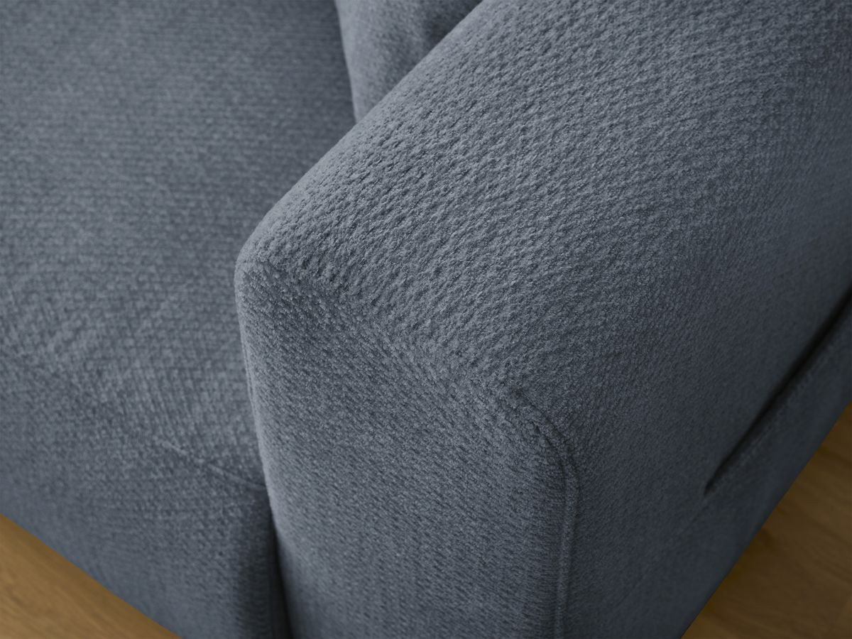 Ensemble canapé droit fixe 3 + 2 places SIDONIE tissu chiné avec pouf