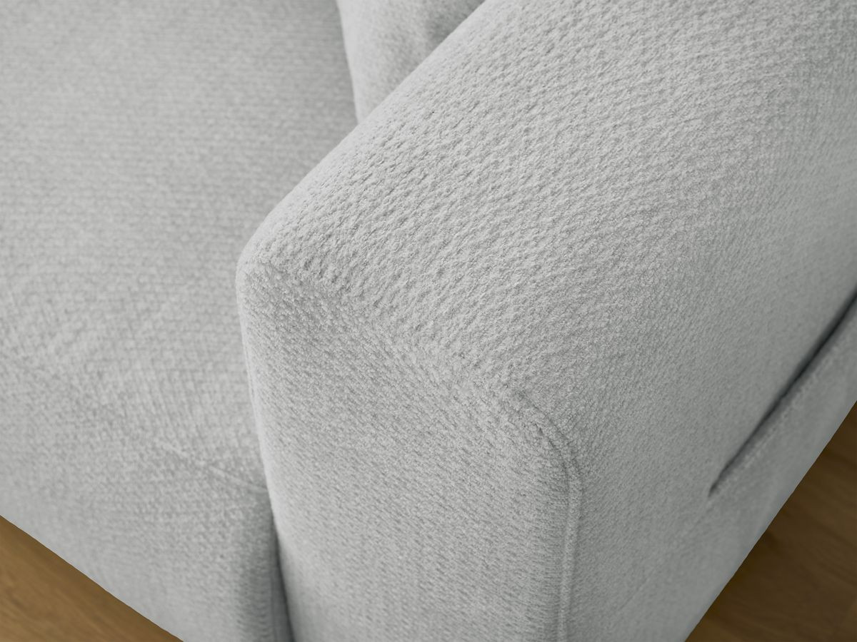 Ensemble canapé droit fixe 3 + 2 places SIDONIE tissu chiné avec pouf