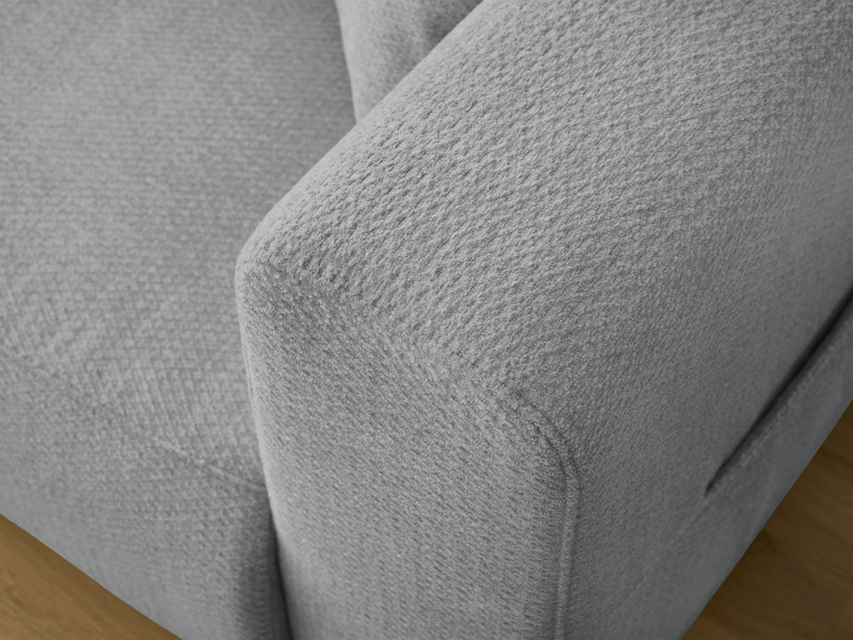 Ensemble canapé droit fixe 3 + 2 places SIDONIE tissu chiné avec pouf