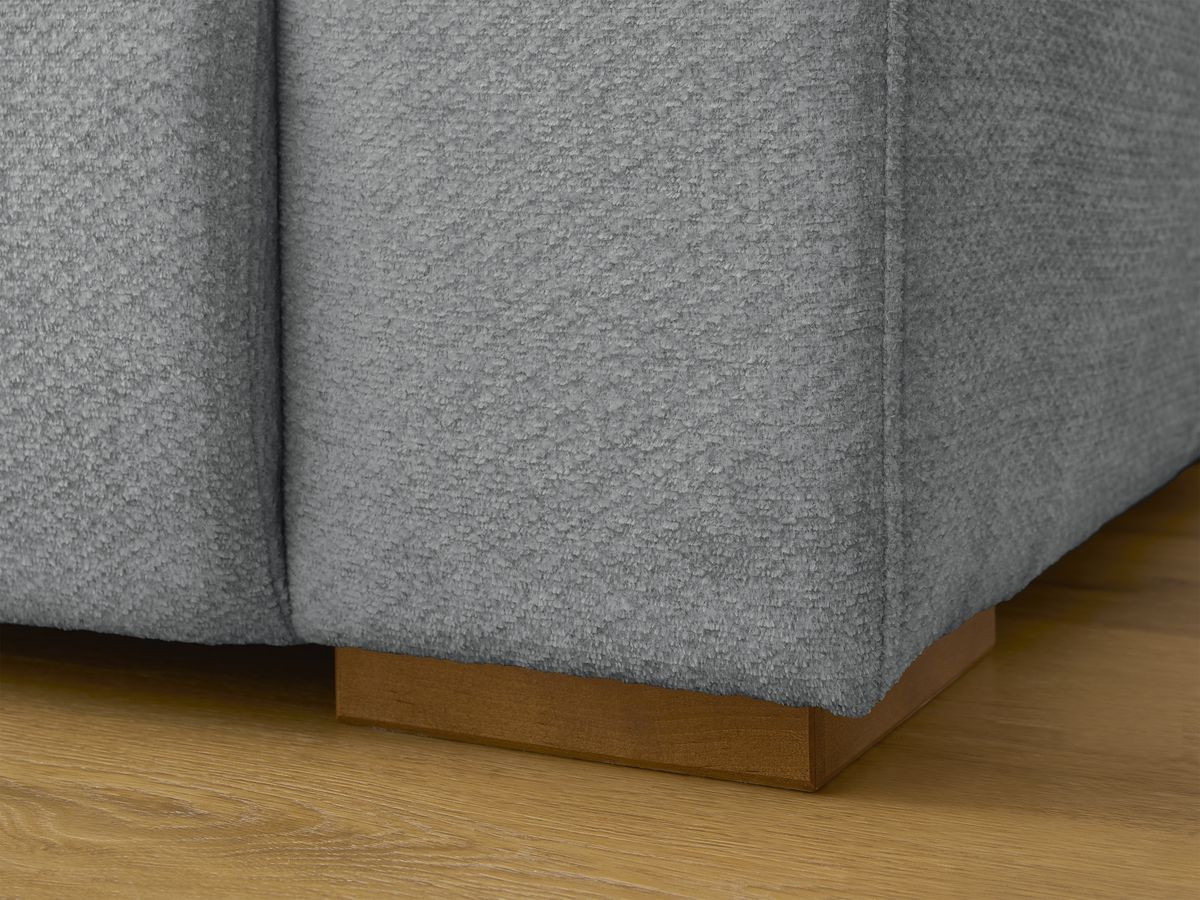 Ensemble canapé droit fixe 3 + 2 places SIDONIE tissu chiné avec pouf