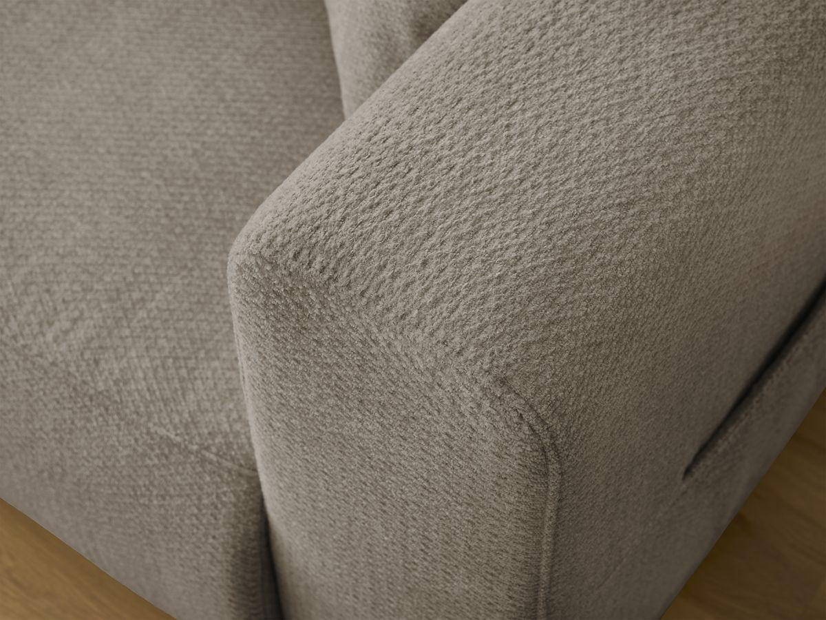 Ensemble canapé droit fixe 3 + 2 places SIDONIE tissu chiné avec pouf