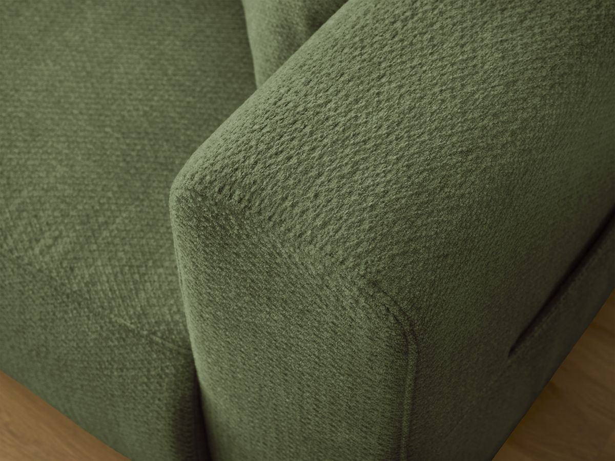 Ensemble canapé droit fixe 3 + 2 places SIDONIE tissu chiné avec pouf