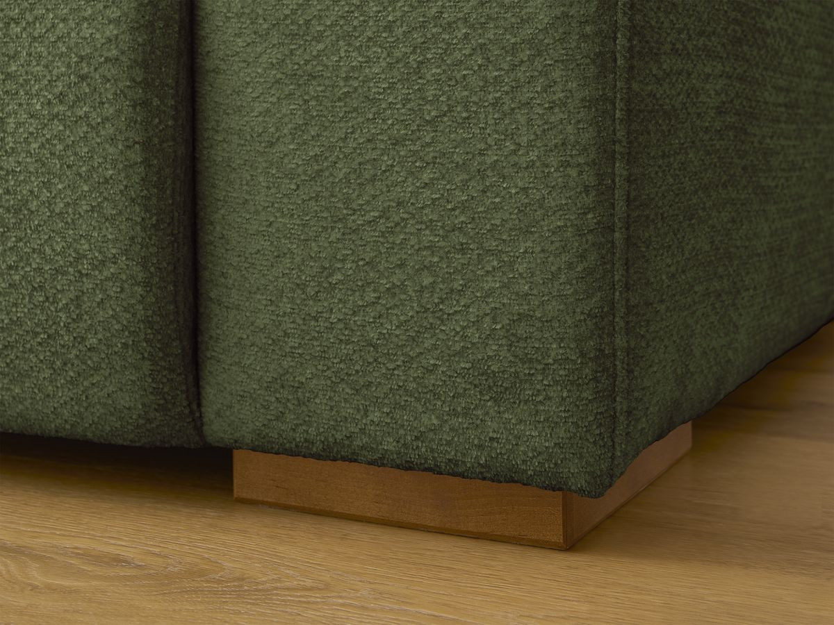Ensemble canapé droit fixe 3 + 2 places SIDONIE tissu chiné avec pouf