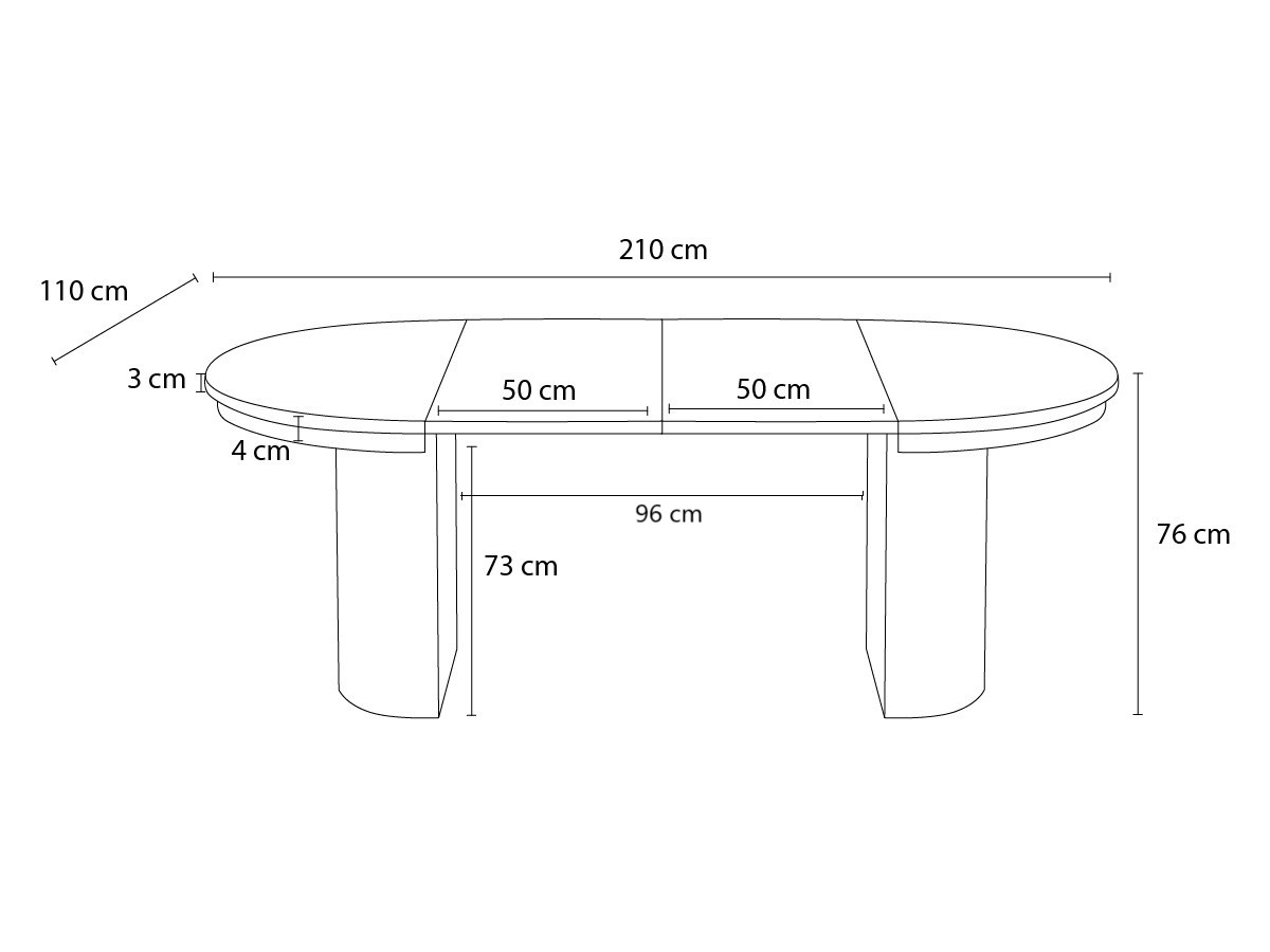 PRADO uitschuifbare ronde eettafel 110 tot 210 cm massief eiken fineer