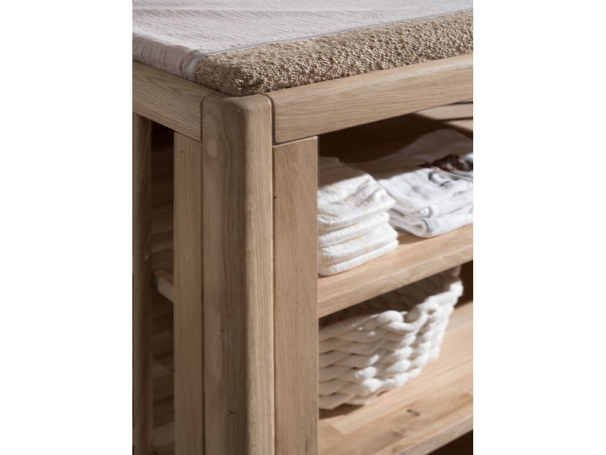 ADELIA ladekast met 2 planken in massief eikenhout