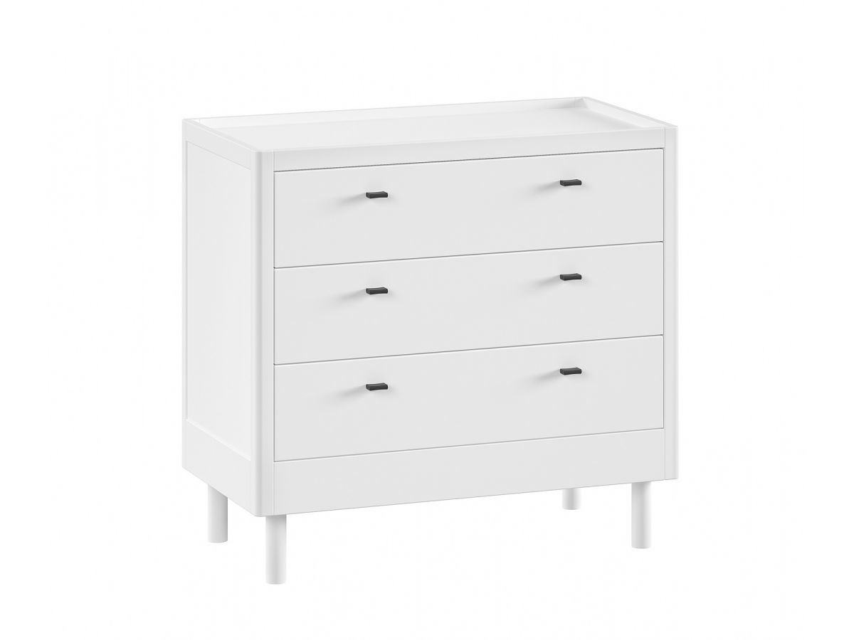 Commode 3 tiroirs 100 cm ADELIA bois massif de hêtre