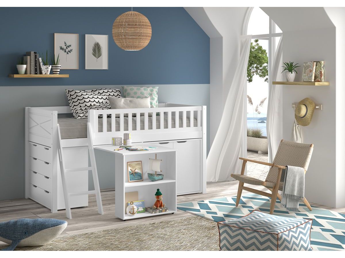 Ensemble JORAH avec lit enfant + bureau + armoire + commode