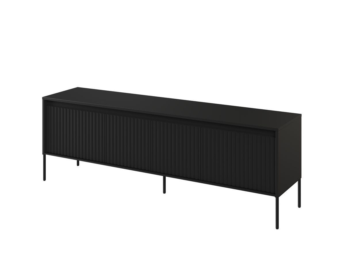 Ensemble LENARA avec buffet 166 cm + meuble TV 167 cm avec tasseaux et LED noir — vue 5