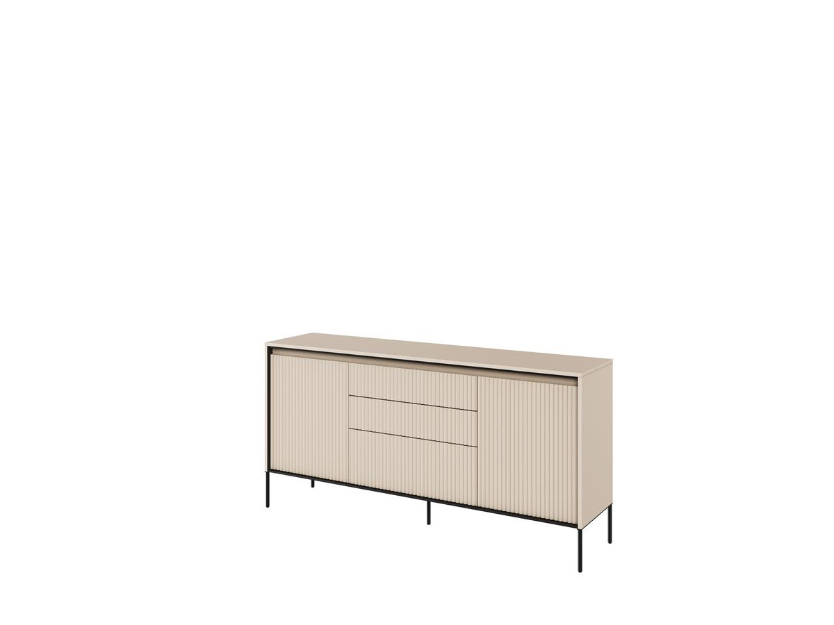 Ensemble LENARA avec buffet 166 cm + meuble TV 167 cm + table basse avec tasseaux et LED
