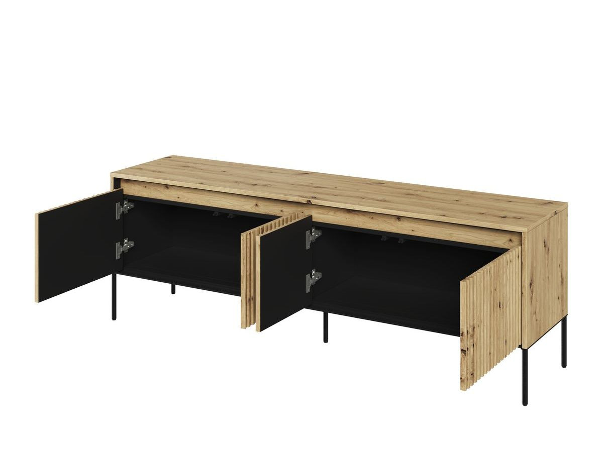 Ensemble LENARA avec buffet 166 cm + meuble TV 167 cm + table basse avec tasseaux et LED