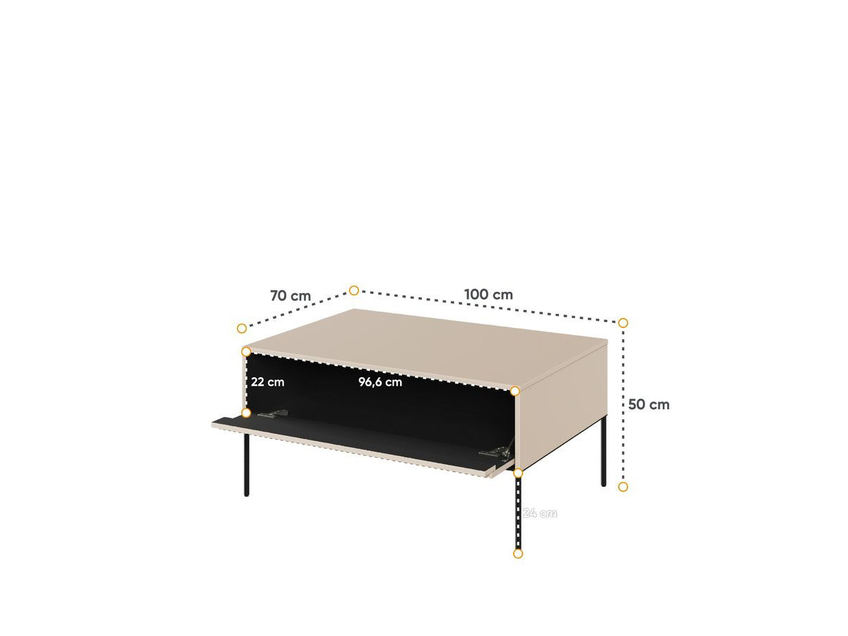 Ensemble LENARA avec buffet 166 cm + meuble TV 167 cm + table basse avec tasseaux et LED