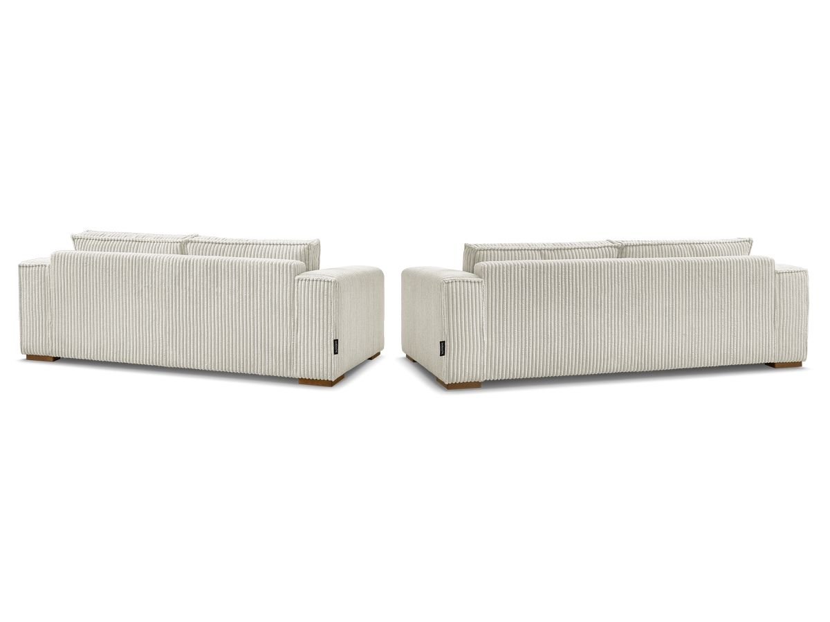 Canapé d'angle fixe EVEREST tissu chiné - Orange - Angle droit - 10 coussins